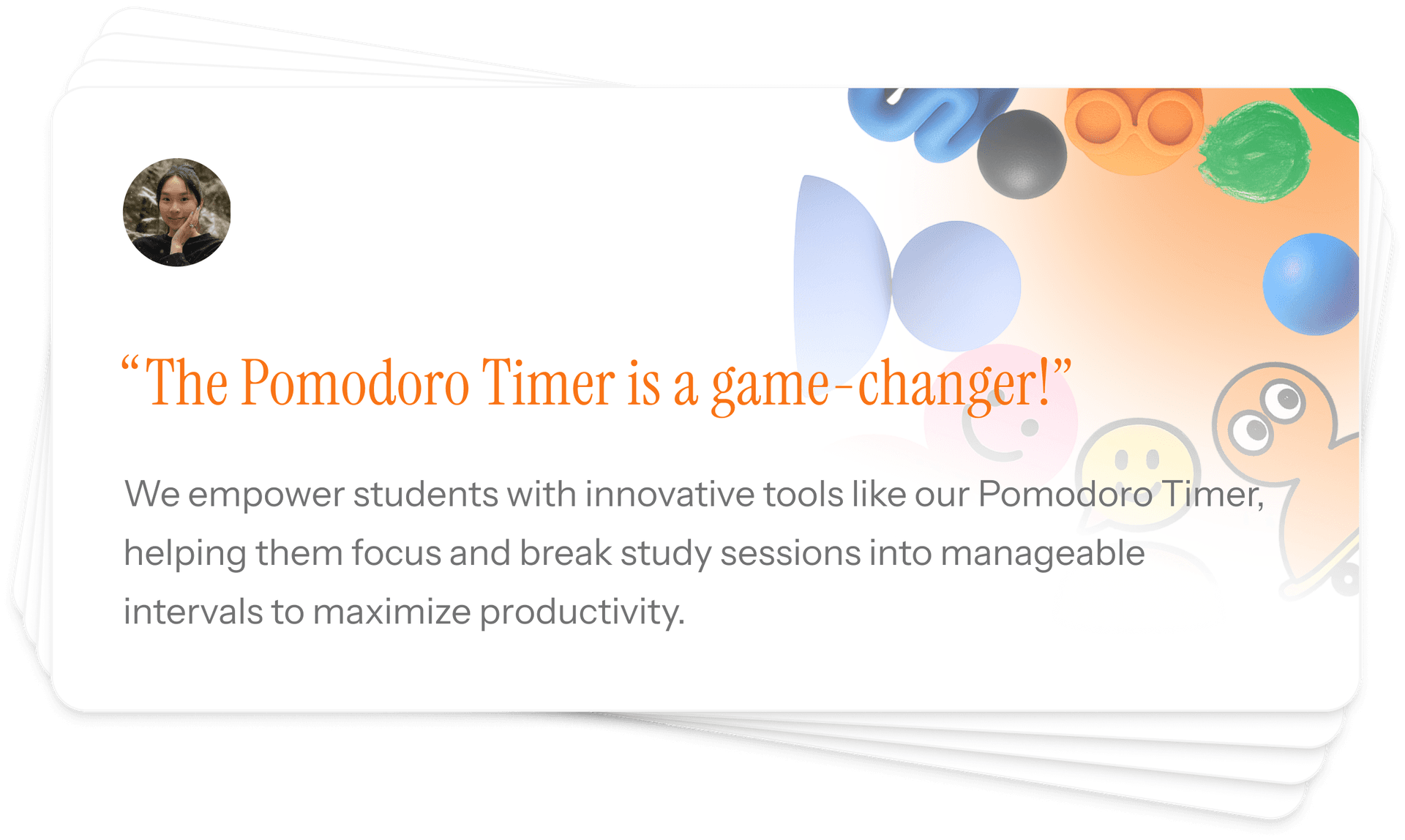 Student testimonial card