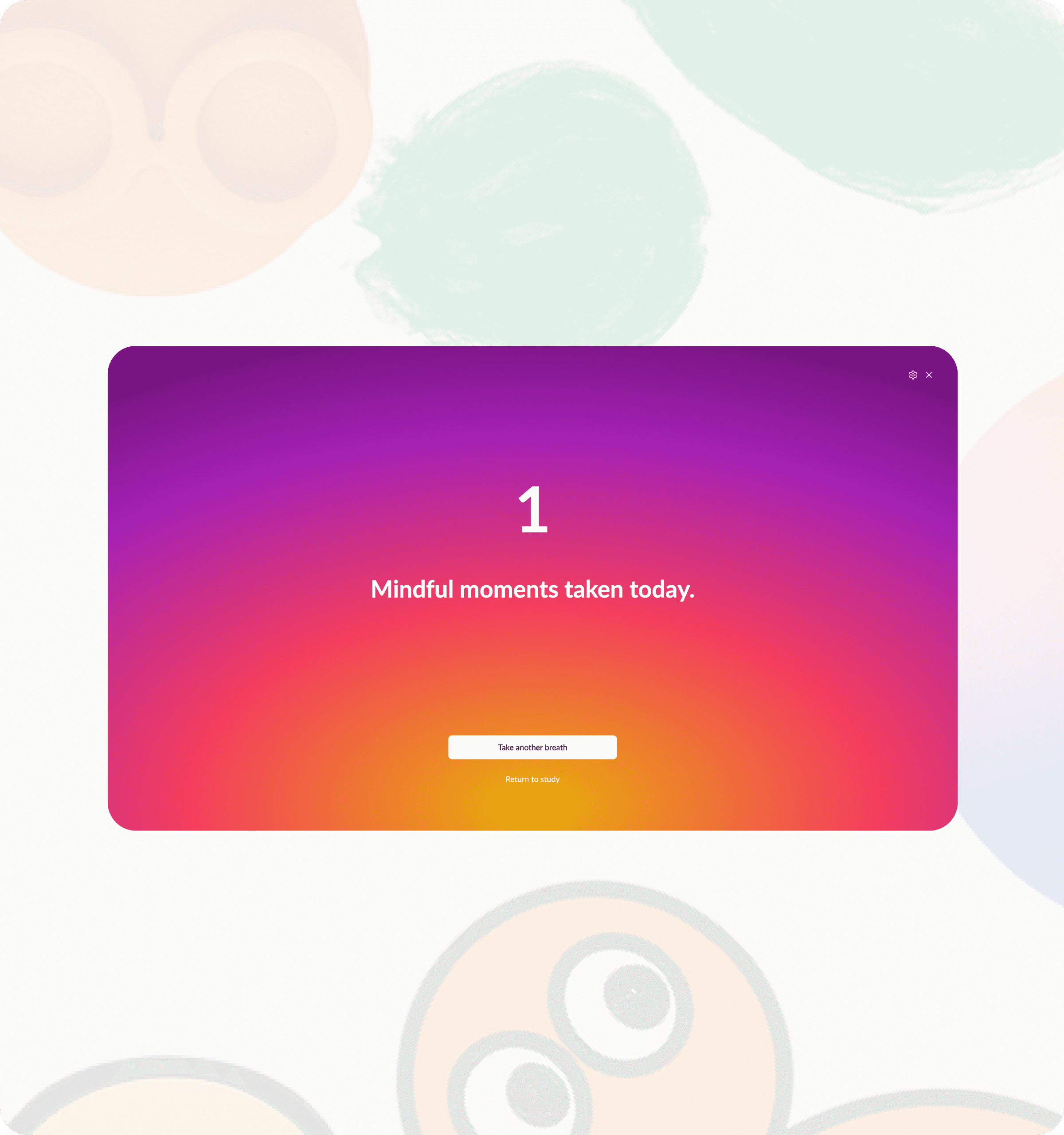 Mindfulness widget with guided breathing